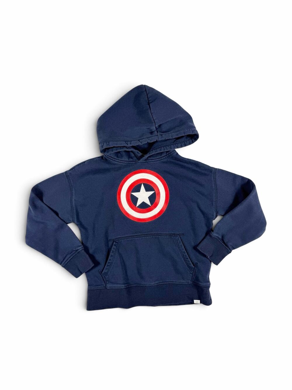 Gap Kids Marvel Captain America Shield Navy Hoodie Sweatshirt Size Medium 8